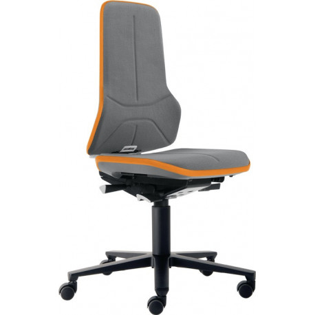 Chaise d’atelier pivotante Neon rouleaux tissu Supertec gris gris 450-620 mm BIMOS