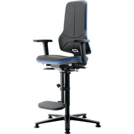 Chaise d’atelier pivotante Neon patins + aide à la montée sans élément rembourra