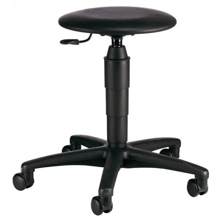 Tabourets pivotants avec roulettes rembourrage simili cuir noir réglage de la hauteur du siège 420-550mm TOPSTAR