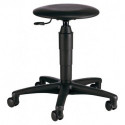 Tabourets pivotants avec roulettes rembourrage simili cuir noir réglage de la hauteur du siège 420-550mm TOPSTAR