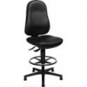 Chaise d’atelier pivotante Point 70 C patins + anneau de pied rembourrage simili