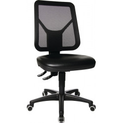 Chaise d’atelier pivotante TEC 80 rouleaux mousse polyuréthane noire 410-540 mm TOPSTAR