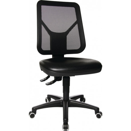 Chaise d’atelier pivotante TEC 80 rouleaux mousse polyuréthane noire 410-540 mm TOPSTAR