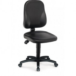 Chaise d’atelier pivotante rouleaux rembourrage simili cuir noir 450-620 mm BIMOS