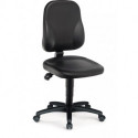 Chaise d’atelier pivotante rouleaux rembourrage simili cuir noir 450-620 mm BIMOS