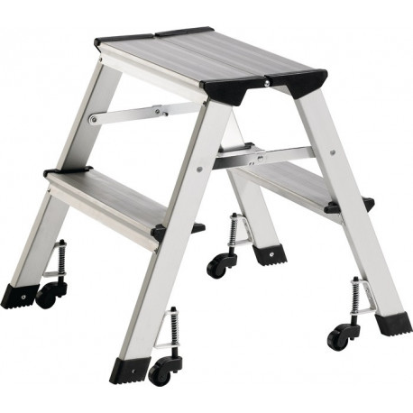 Escabeau pliant marche plateforme y comp. 2 hauteur de la plate-forme 440 mm aluminium mobile