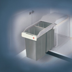 Poubelle Multi-Box 2 x 15 l l.260xP510xH460 mm gris p.placards infér.à partir de l. 300 mm HAILO