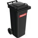 Bac à ordures 80 l HDPE gris anthracite mobile, selon EN 840 SULO