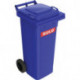 Bac à ordures 80 l HDPE bleu mobile selon EN 840 SULO