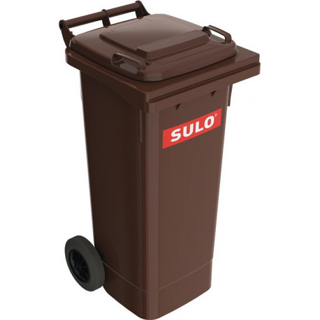Bac à ordures 80 l HDPE marron mobile selon EN 840 SULO