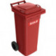 Bac à ordures 80 l HDPE rouge mobile selon EN 840 SULO