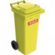 Bac à ordures 80 l HDPE jaune mobile selon EN 840 SULO