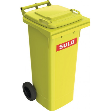 Bac à ordures 80 l HDPE jaune mobile selon EN 840 SULO
