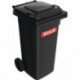 Bac à ordures 120 l HDPE gris anthracite mobile selon EN 840 SULO