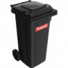Bac à ordures 120 l HDPE gris anthracite mobile selon EN 840 SULO