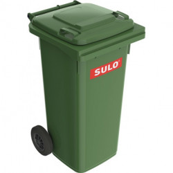 Bac à ordures 120 l HDPE vert mobile selon EN 840 SULO