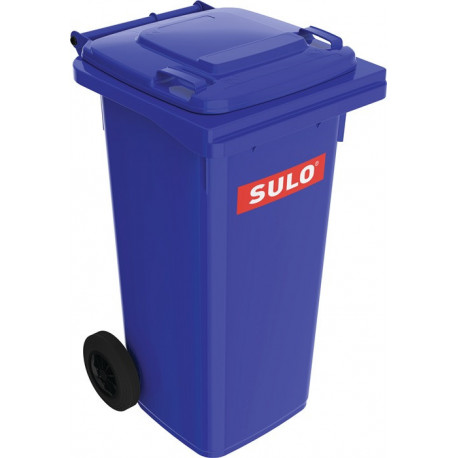 Bac à ordures 120 l HDPE bleu mobile selon EN 840 SULO