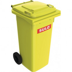 Bac à ordures 120 l HDPE jaune mobile selon EN 840 SULO