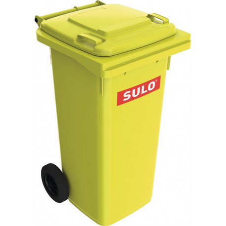Bac à ordures 120 l HDPE jaune mobile selon EN 840 SULO