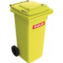 Bac à ordures 120 l HDPE jaune mobile selon EN 840 SULO