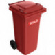 Bac à ordures 120 l HDPE rouge mobile selon EN 840 SULO