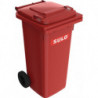 Bac à ordures 120 l HDPE rouge mobile selon EN 840 SULO