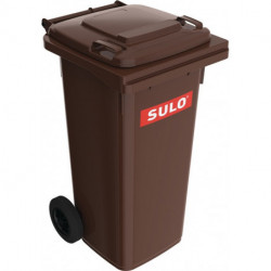 Bac à ordures 120 l HDPE marron mobile selon EN 840 SULO