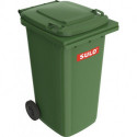 Bac à ordures 240 l HDPE vert mobile selon EN 840 SULO