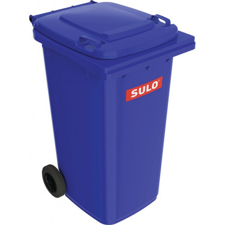 Bac à ordures 240 l HDPE bleu mobile selon EN 840 SULO