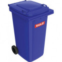 Bac à ordures 240 l HDPE bleu mobile selon EN 840 SULO