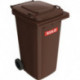 Bac à ordures 240 l HDPE marron mobile selon EN 840 SULO