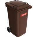 Bac à ordures 240 l HDPE marron mobile selon EN 840 SULO