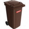 Bac à ordures 240 l HDPE marron mobile selon EN 840 SULO