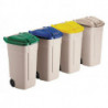 Conteneur carré H860xl560xP520 mm beige 100 l couleur de couvercle vert avec roues RUBBERMAID