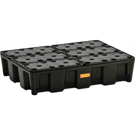 Bac collecteur 60 l L800xB600xH180 mm polyéthylène avec grille en PE CEMO