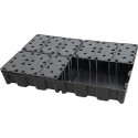 Bac collecteur 120 l L1200xB800xH180 mm polyéthylène avec grille en PE CEMO