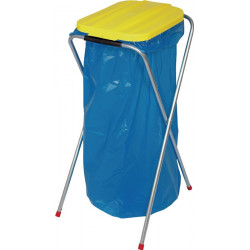 Poubelle H810xl370xP410 mm 70-120 l couvercle jaune