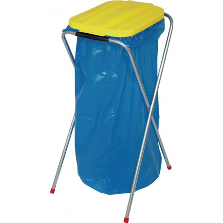 Poubelle H810xl370xP410 mm 70-120 l couvercle jaune