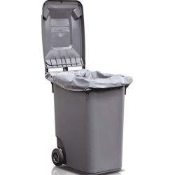 Sac en plastique 240 l LD-PE gris 100 µm l.650/550xL1350 mm 50 pièces/carton