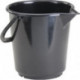 Seau 10,5 l HD-polyéthylène noir anse en plastique D. 286 mm hauteur 283 mm HÜNERSDORFF
