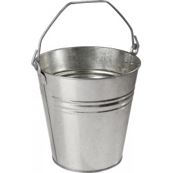 Seau 125 l tôle en acier galvanisé argent D. 300 mm hauteur 300 mm (Par 12)
