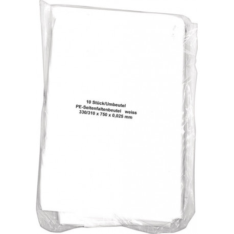 Sac poubelle l.330/310xL750 mm 60 l 25 Âµm blanc 10 pièces/sachet (Par 20)
