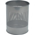 Corbeille à papier 15 l H315xD.260 mm avec grille perforée tôle d’acier à revêtement poudre argent métallique DURABLE