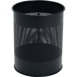 Corbeille à papier 15 l H315xD.260 mm avec grille perforée tôle d’acier à revête