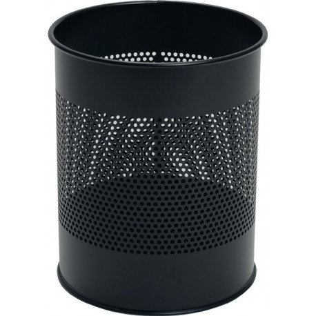Corbeille à papier 15 l H315xD.260 mm avec grille perforée tôle d’acier à revête