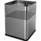 Corbeille à papier 18 l H325xB240xT240 mm carré acier inoxydable argent HELIT