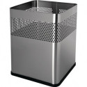 Corbeille à papier 18 l H325xB240xT240 mm carré acier inoxydable argent HELIT