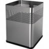 Corbeille à papier 18 l H325xB240xT240 mm carré acier inoxydable argent HELIT