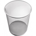 Corbeille à papier 15 l H280xD.267 mm avec décor perforé acier argent HELIT