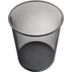 Corbeille à papier 23 l H350xD.295 mm avec décor perforé acier noir HELIT